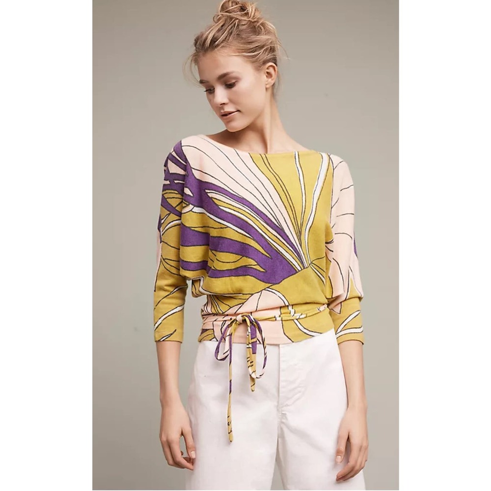 MOTH Anthropologie Wrap Tramma Sweater SZ SM